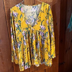 Floral Yellow Free People Women's Top